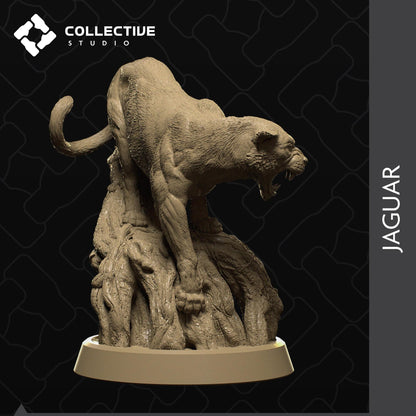 Jaguar, Big Cat in Tree | Tabletop Gaming Mini or Display Figure | Collective Studio