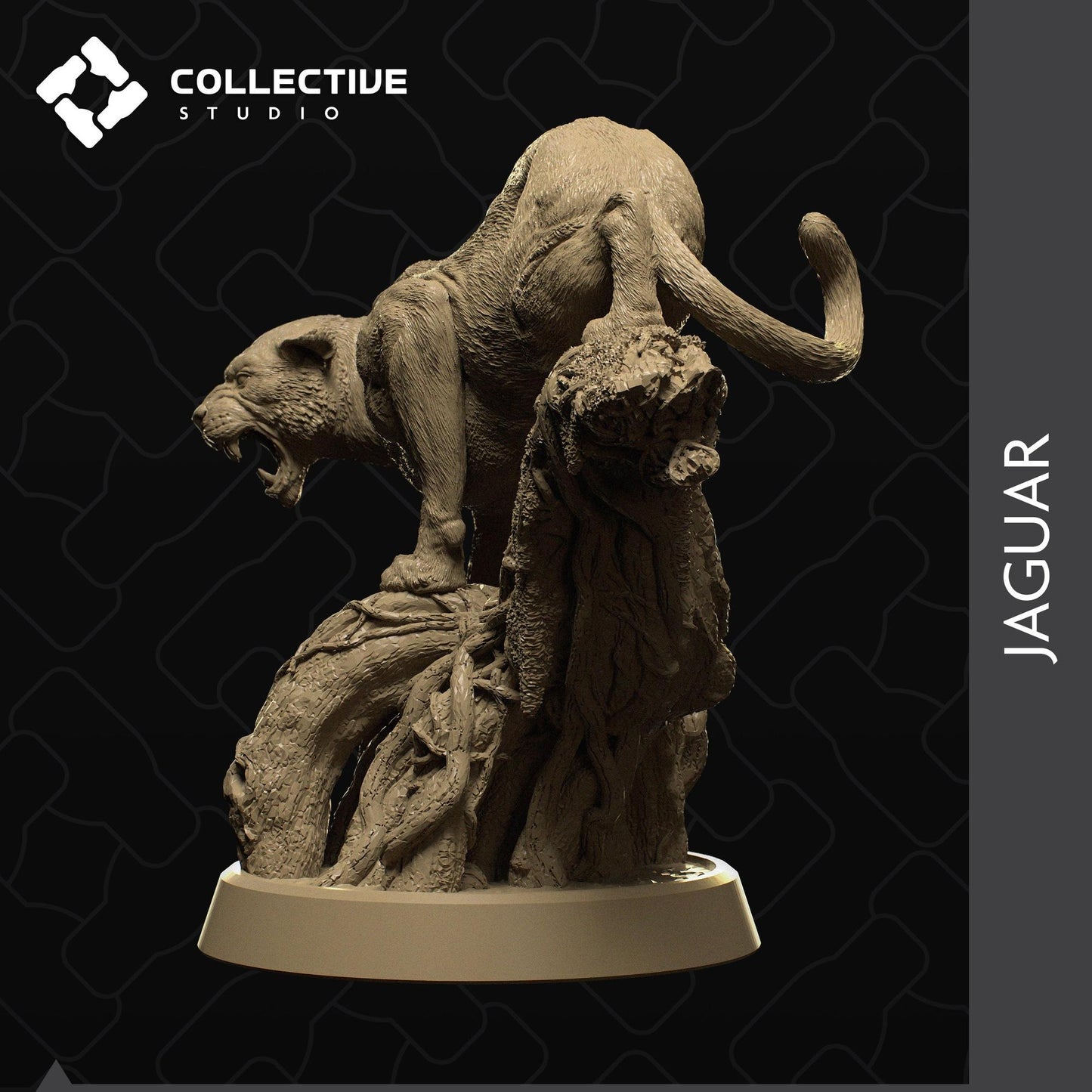 Jaguar, Big Cat in Tree | Tabletop Gaming Mini or Display Figure | Collective Studio