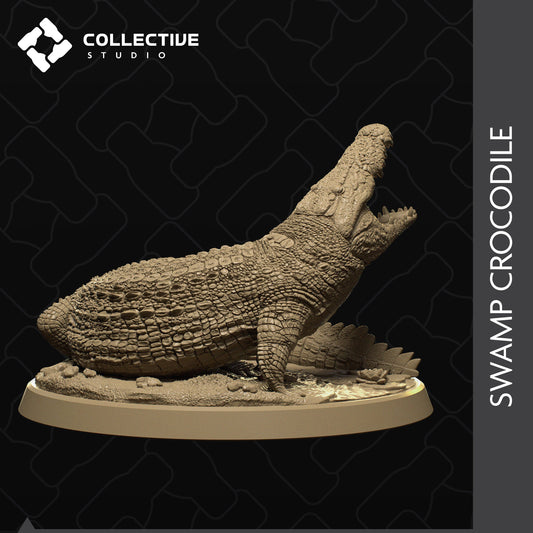 Swamp Crocodile | Tabletop Gaming Mini or Display Figure | Collective Studio
