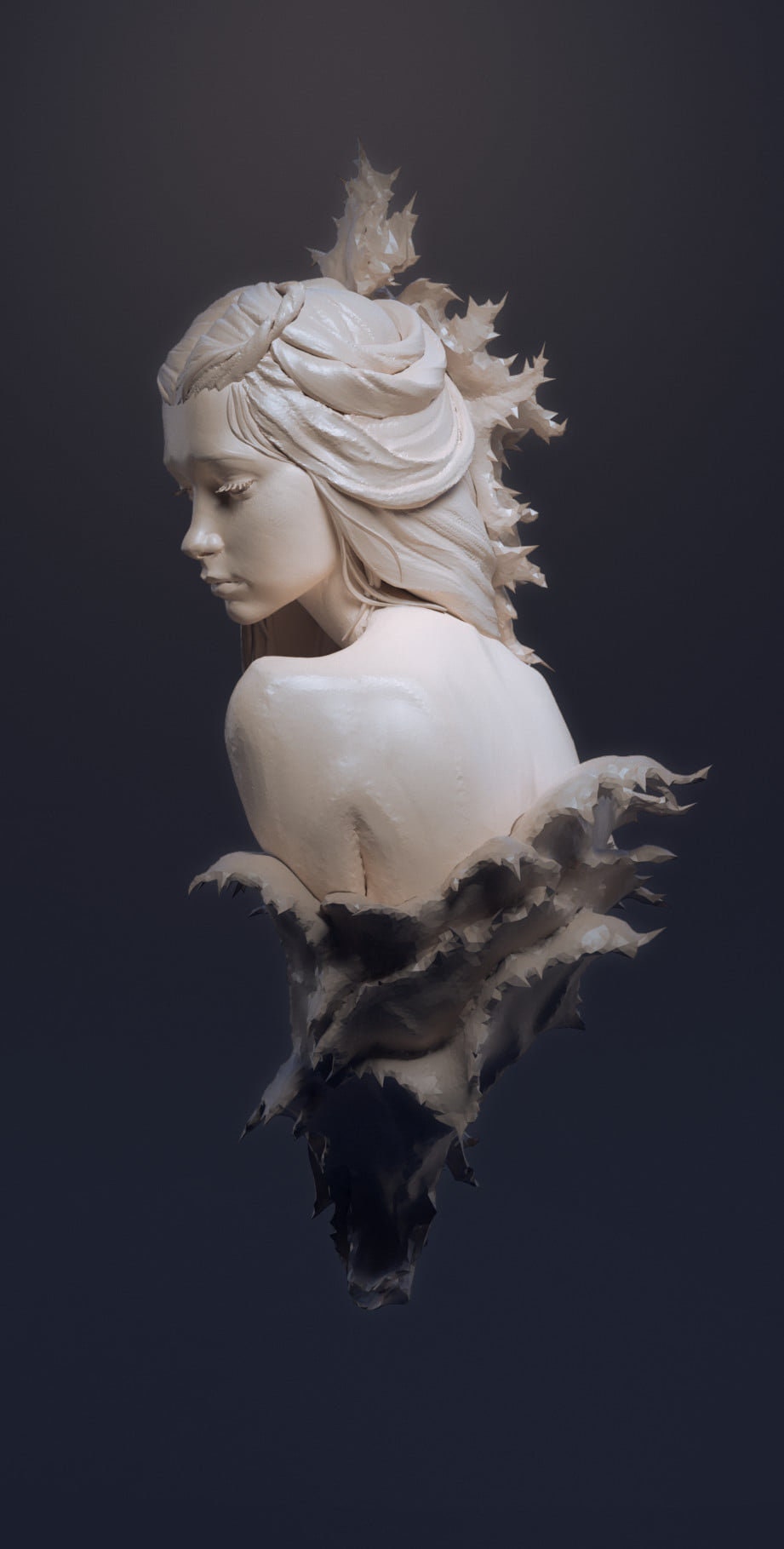 Fae in Prickly Leaves | D&D TTRPG Fantasy Bust | Blackthorn Miniatures