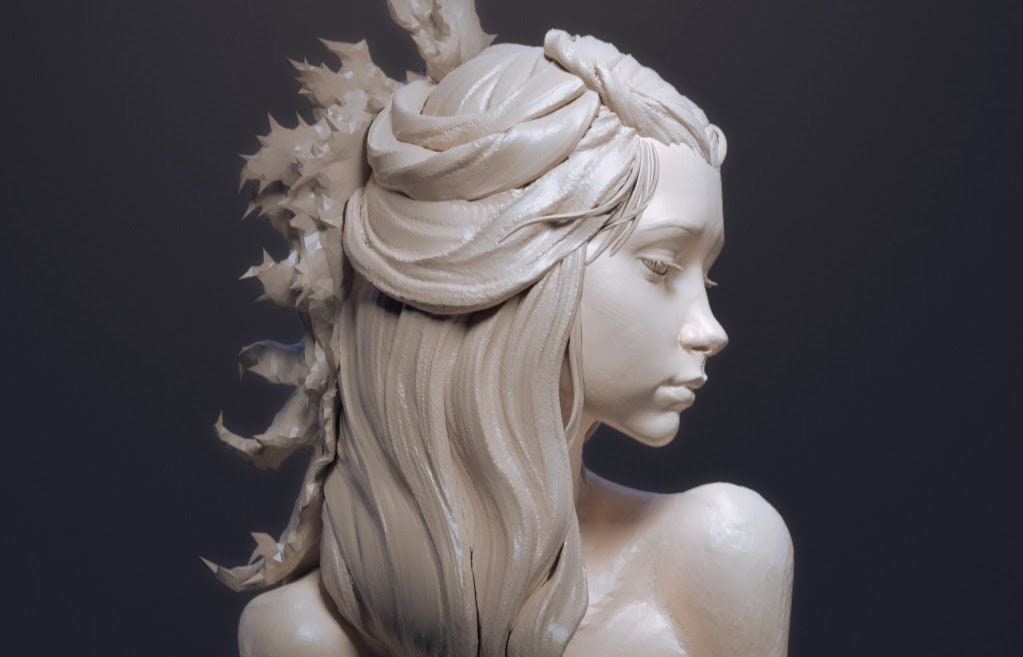 Fae in Prickly Leaves | D&D TTRPG Fantasy Bust | Blackthorn Miniatures