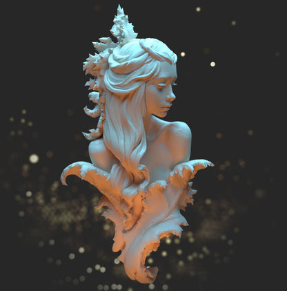 Fae in Prickly Leaves | D&D TTRPG Fantasy Bust | Blackthorn Miniatures