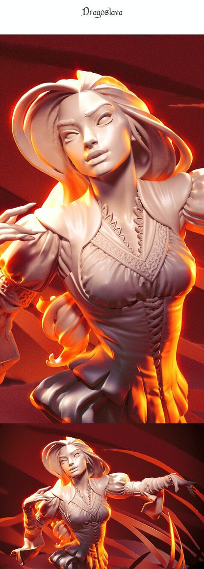 Dragoslava, Beautiful Witch | D&D TTRPG Fantasy Bust | Blackthorn Miniatures