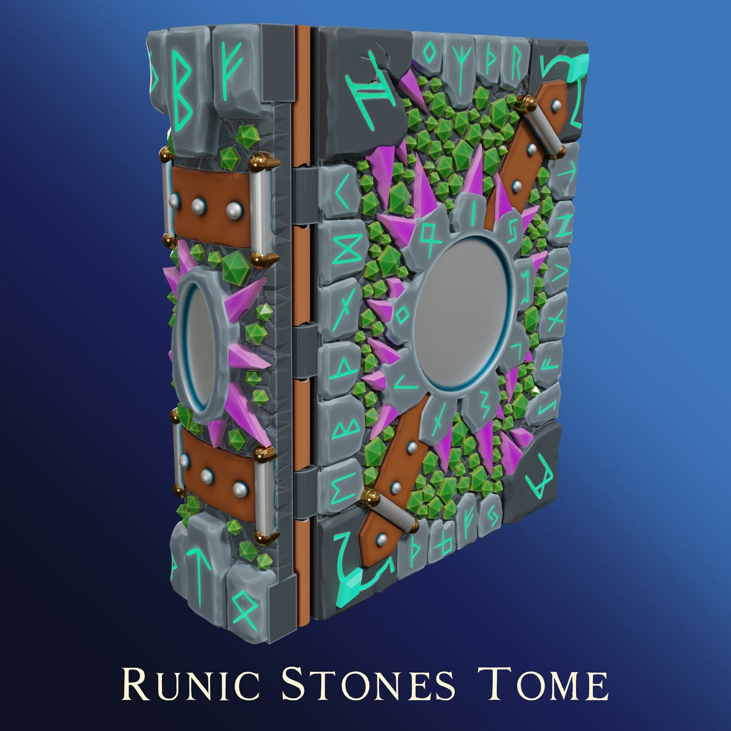 The Librarian's Tome, Runic Stones | 3D Printed Gaming Storage Accessory | XYKit