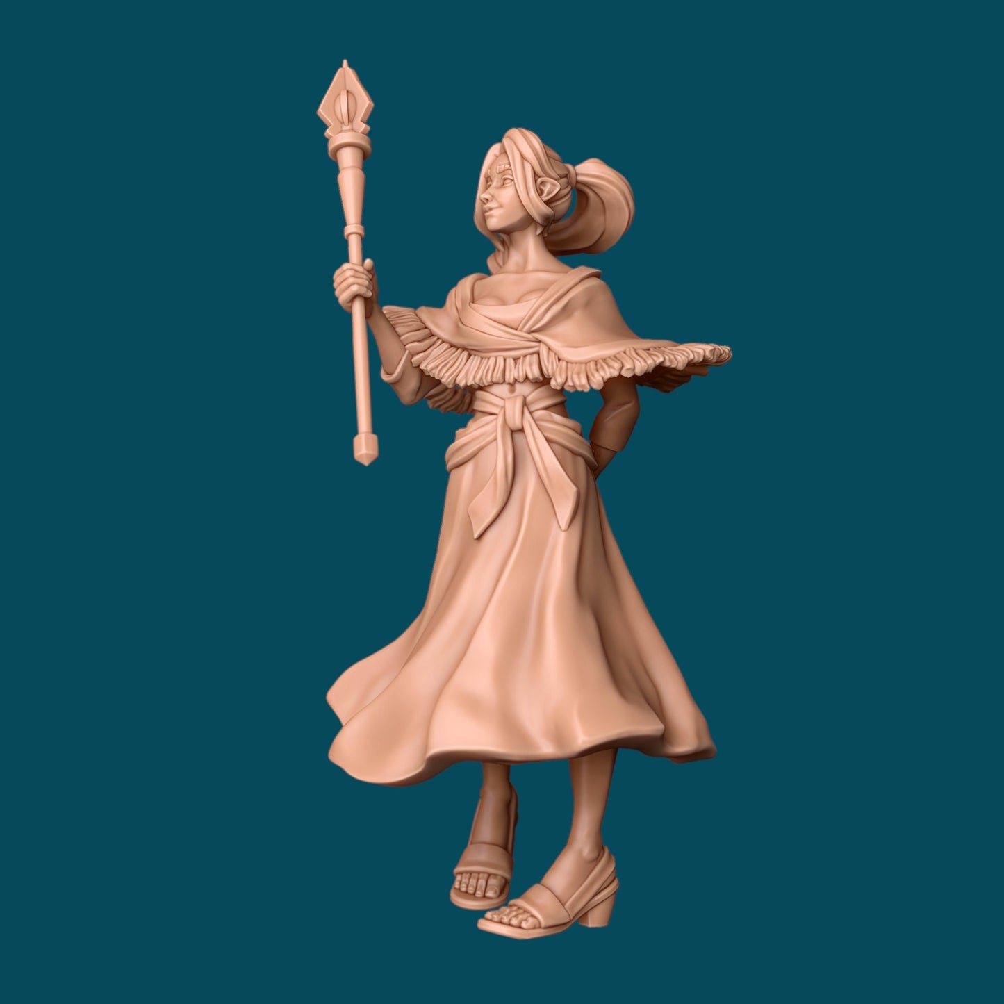 Valeria, a Graceful Cleric - Two Poses! | D&D TTRPG Miniature | Awkward Penguin Minis
