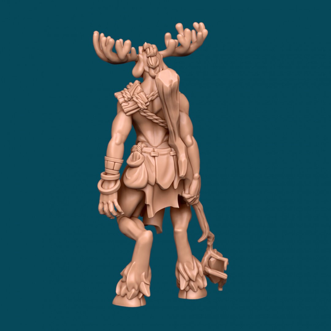 Aila, a Dreamy Mooseman | TTRPG D&D Miniature | Awkward Penguin Minis
