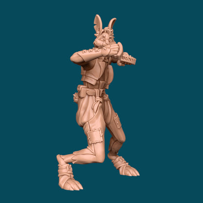 Lucky, a Bunny Monk | D&D TTRPG Miniature | Awkward Penguin Minis