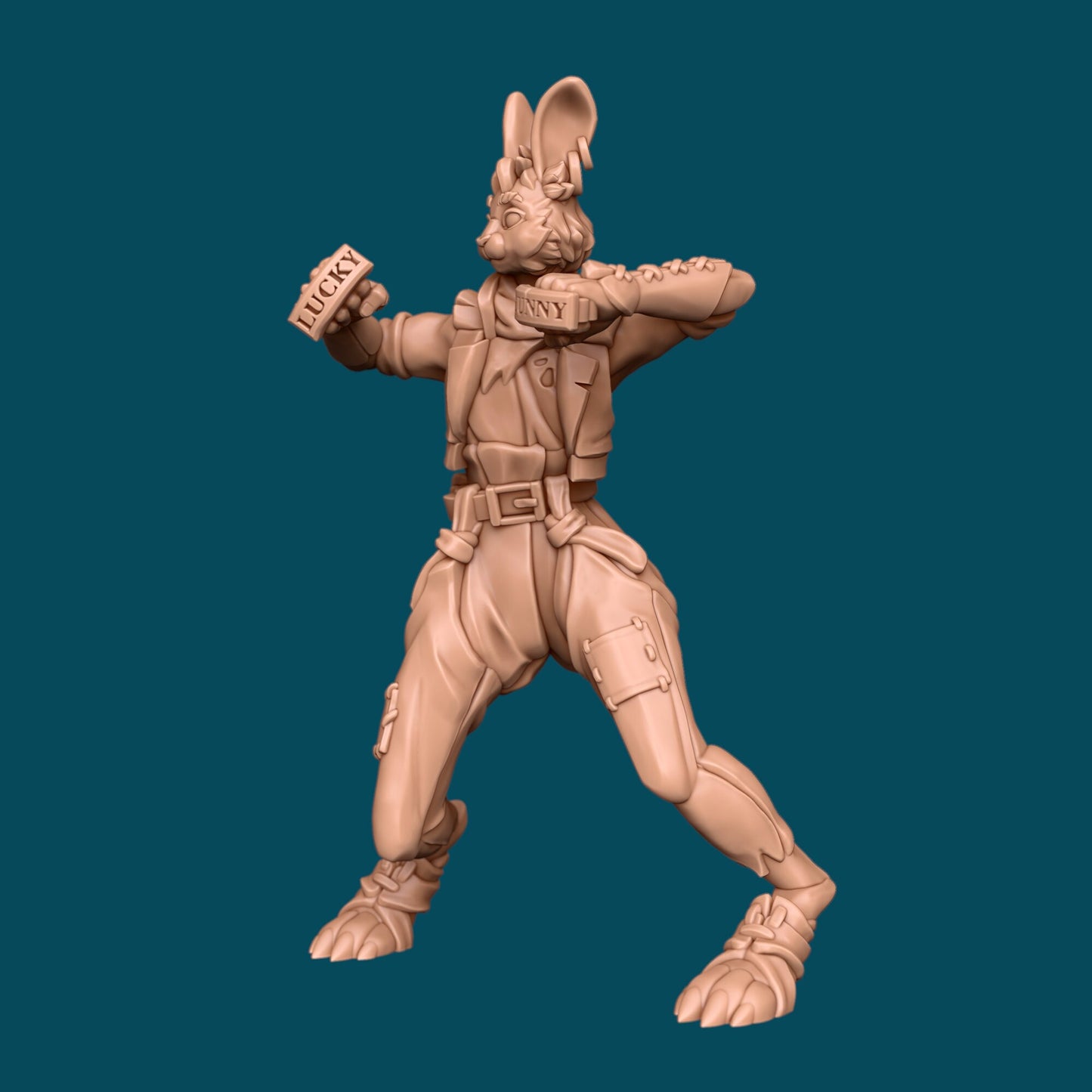 Lucky, a Bunny Monk | D&D TTRPG Miniature | Awkward Penguin Minis