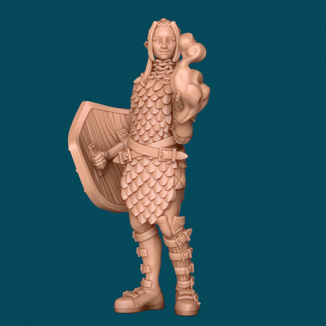 Teuivae, an Elven Cleric | D&D TTRPG Miniature | Awkward Penguin Minis