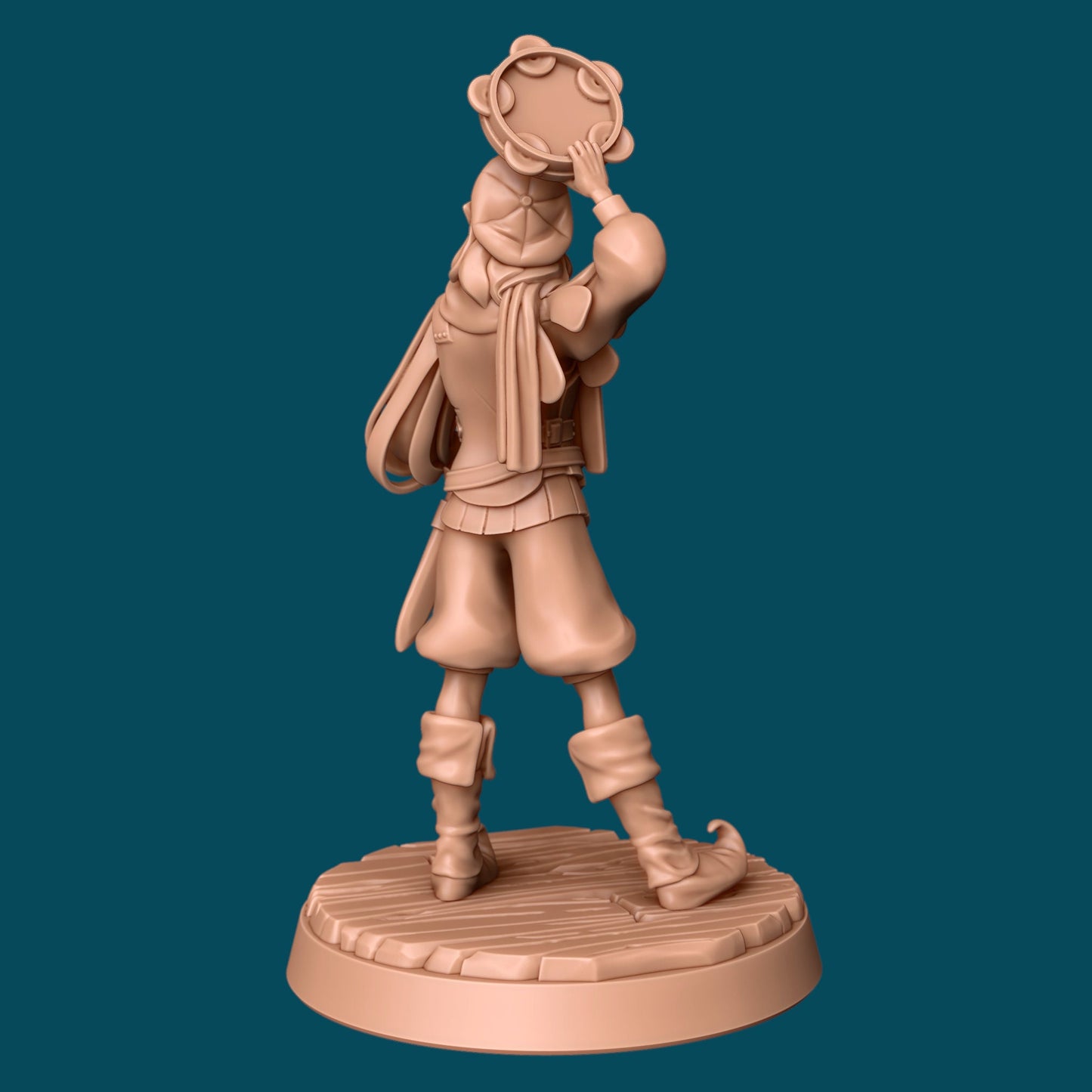 Yuta a Bard with a Tambourine (2025 Revamp) | D&D TTRPG Miniature | Awkward Penguin Minis