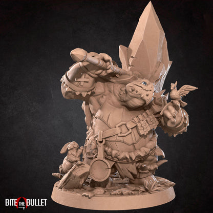 Tortle Barbarian | TABLETOP SCALE | D&D TTRPG Miniature | Bite the Bullet | Unpainted, Unplated Resin 8k