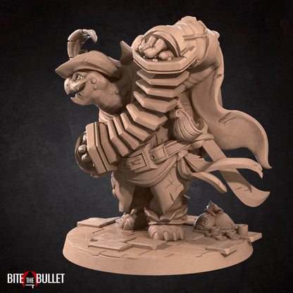 Tortle Bard | TTRPG Miniature | Bite the Bullet | Unpainted, Unplated Resin 8k