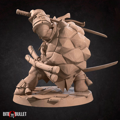 Tortle Ninja | TABLETOP SCALE | D&D TTRPG Miniature | Bite the Bullet | Unpainted, Unplated Resin 8k