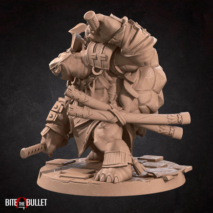 Tortle Ninja | TABLETOP SCALE | D&D TTRPG Miniature | Bite the Bullet | Unpainted, Unplated Resin 8k