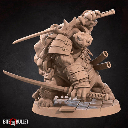 Tortle Ninja | TABLETOP SCALE | D&D TTRPG Miniature | Bite the Bullet | Unpainted, Unplated Resin 8k