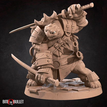 Tortle Ninja | TABLETOP SCALE | D&D TTRPG Miniature | Bite the Bullet | Unpainted, Unplated Resin 8k