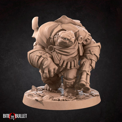 Tortle Hunter | TABLETOP SCALE | D&D TTRPG Miniature | Bite the Bullet | Unpainted, Unplated Resin 8k