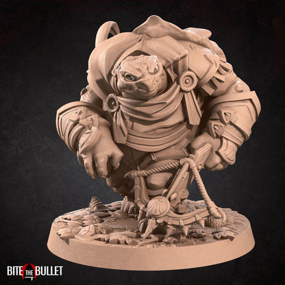 Tortle Hunter | TABLETOP SCALE | D&D TTRPG Miniature | Bite the Bullet | Unpainted, Unplated Resin 8k