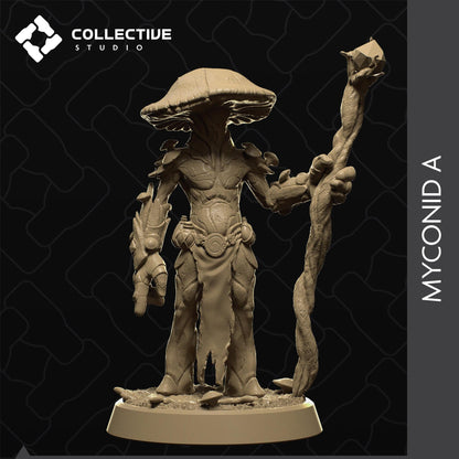 Myconids, Mushroom Fungus People | Tabletop Gaming Minis or Display Figures | Collective Studio