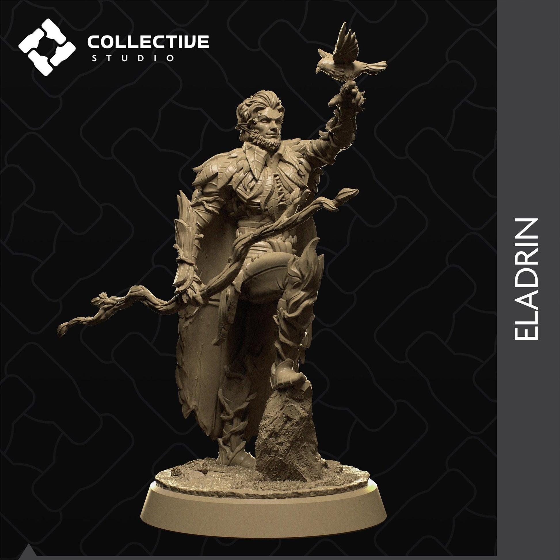 Eladrin Druid Wizard Warlock | Tabletop Gaming Mini or Display Figure | Collective Studio