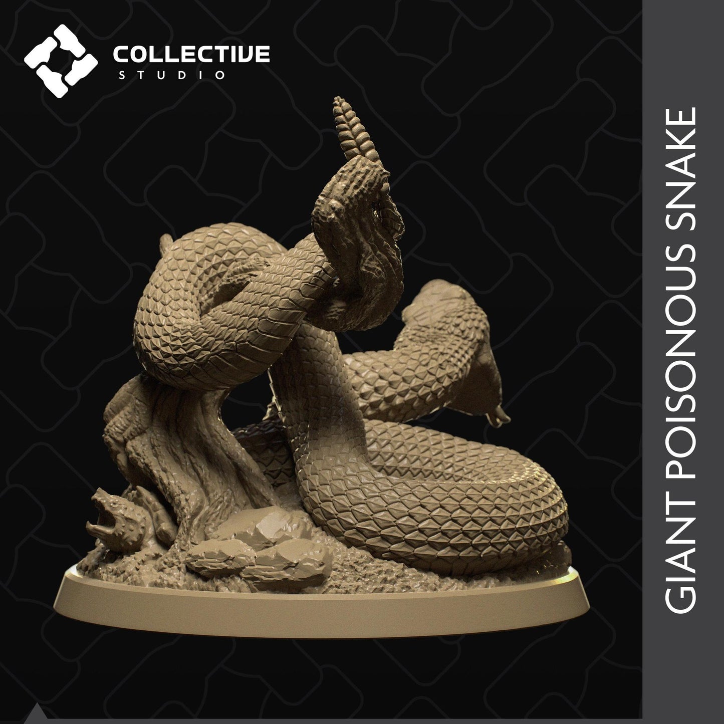Giant Snake | Tabletop Gaming Mini or Display Figure | Collective Studio