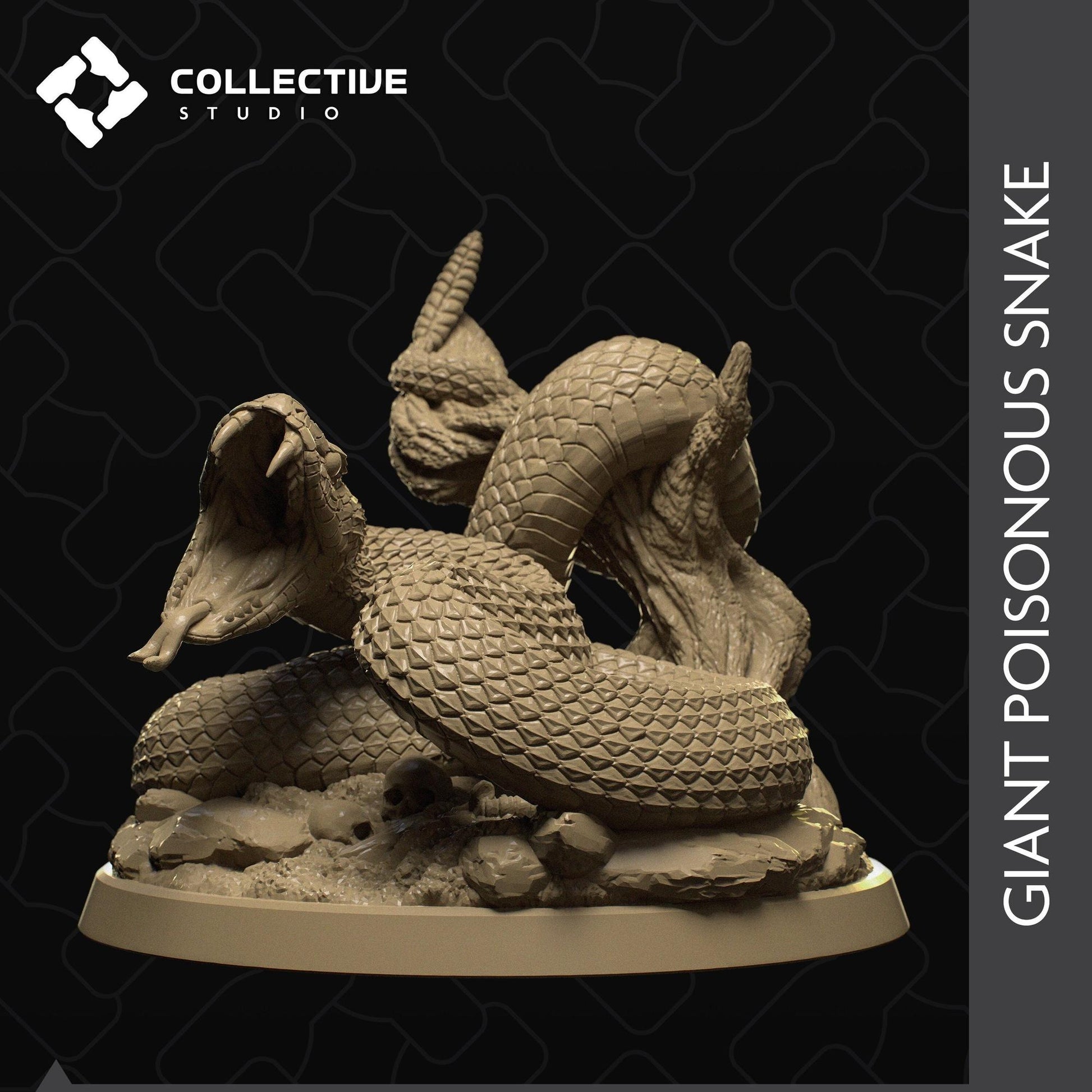 Giant Snake | Tabletop Gaming Mini or Display Figure | Collective Studio