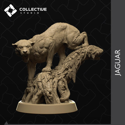 Jaguar, Big Cat in Tree | Tabletop Gaming Mini or Display Figure | Collective Studio