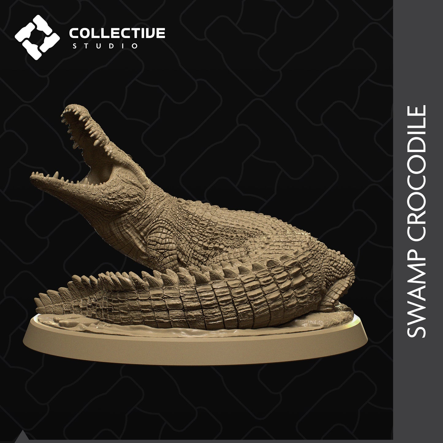 Swamp Crocodile | Tabletop Gaming Mini or Display Figure | Collective Studio