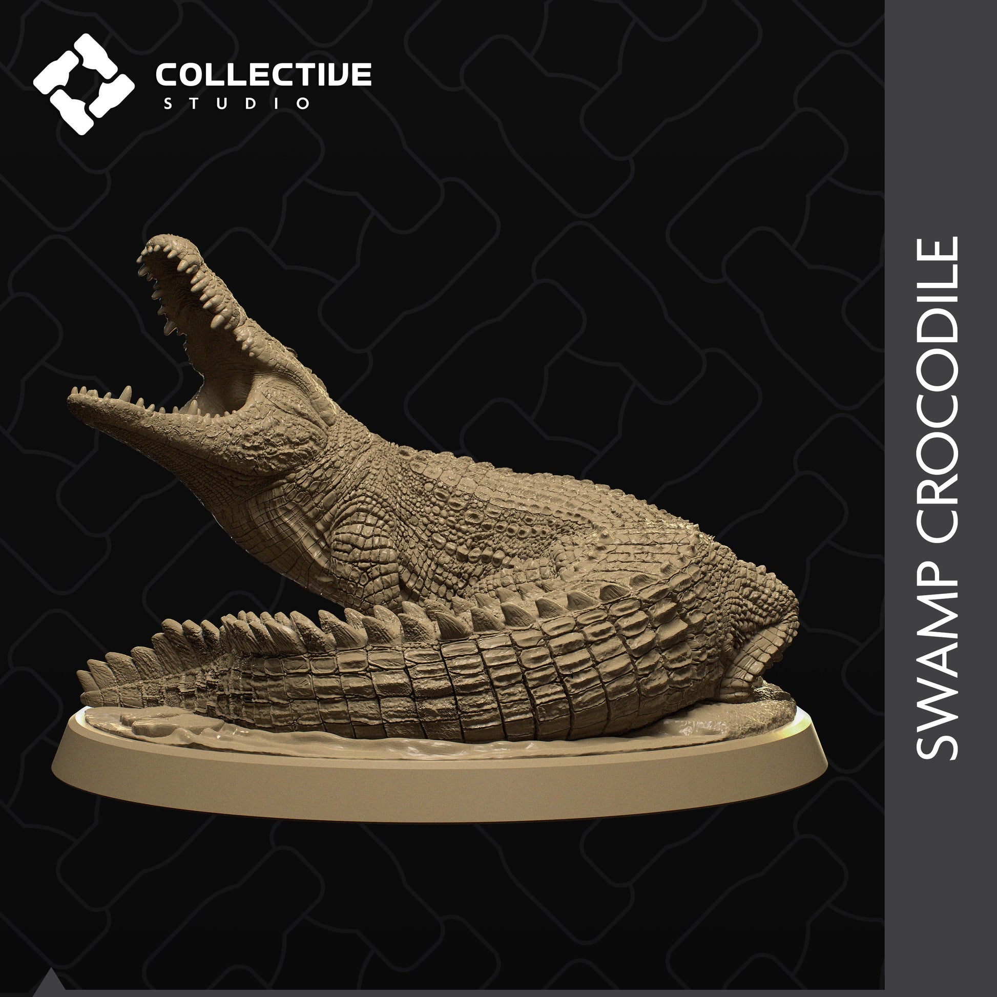 Swamp Crocodile | Tabletop Gaming Mini or Display Figure | Collective Studio