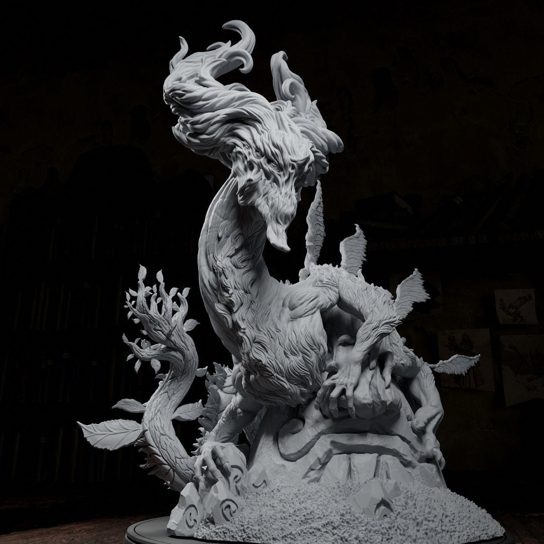Forest Spirit, Boss Monster Nature Dragon | Tabletop or Display Scale | TTRPG Miniature | Cripta Studios
