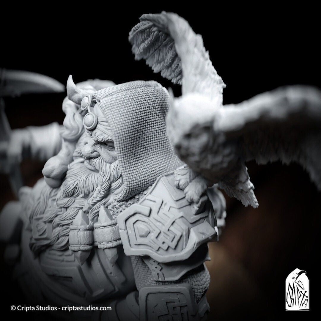 Andanor Trosdain, Dwarf Ranger | Tabletop Scale, Display Scale, Bust | TTRPG D&D Miniature | Cripta Studios