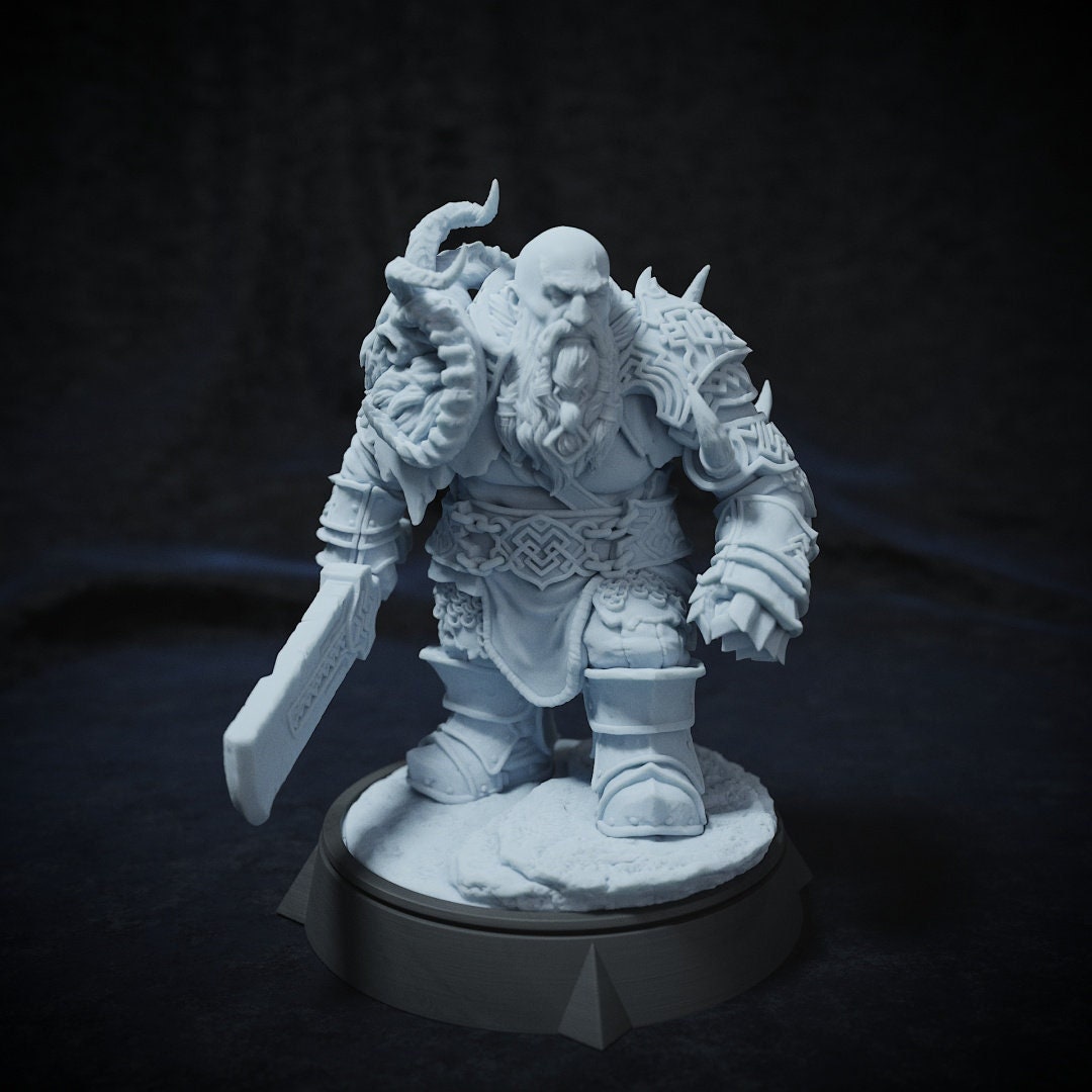 Brathur Stonefist, Dwarf Fighter | Tabletop, Display Scale, Bust | TTRPG D&D Miniature | Cripta Studios