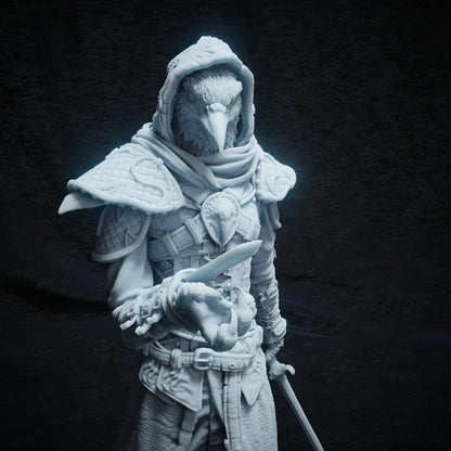 Corvo Baltar, Kenku Aarakocra Rogue Assassin | Tabletop, Display Scale, Bust | TTRPG D&D Miniature | Cripta Studios