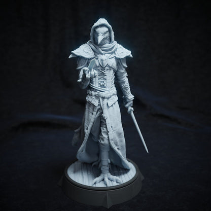Corvo Baltar, Kenku Aarakocra Rogue Assassin | Tabletop, Display Scale, Bust | TTRPG D&D Miniature | Cripta Studios