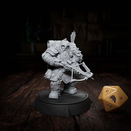 Darfos Kazarun, Dwarf Ranger Guard | Tabletop, Display Scale, Bust | TTRPG D&D Miniature | Cripta Studios