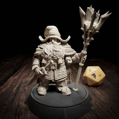 Deron Kohzar, Dwarf, Garden Gnome, Mage | Tabletop, Display Scale, Bust | TTRPG D&D Miniature | Cripta Studios