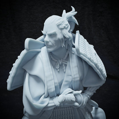 Hiraki Yoshida, Human Samurai | Tabletop, Display Scale, Bust | TTRPG D&D Miniature | Cripta Studios