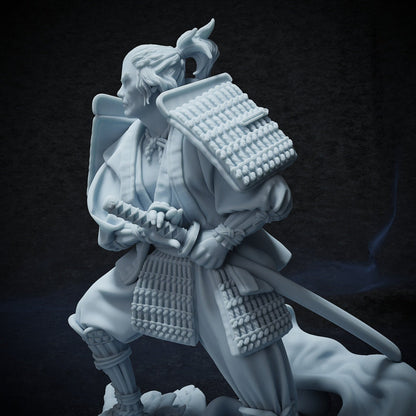 Hiraki Yoshida, Human Samurai | Tabletop, Display Scale, Bust | TTRPG D&D Miniature | Cripta Studios