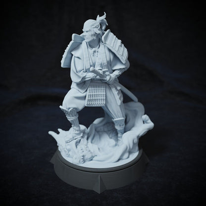 Hiraki Yoshida, Human Samurai | Tabletop, Display Scale, Bust | TTRPG D&D Miniature | Cripta Studios