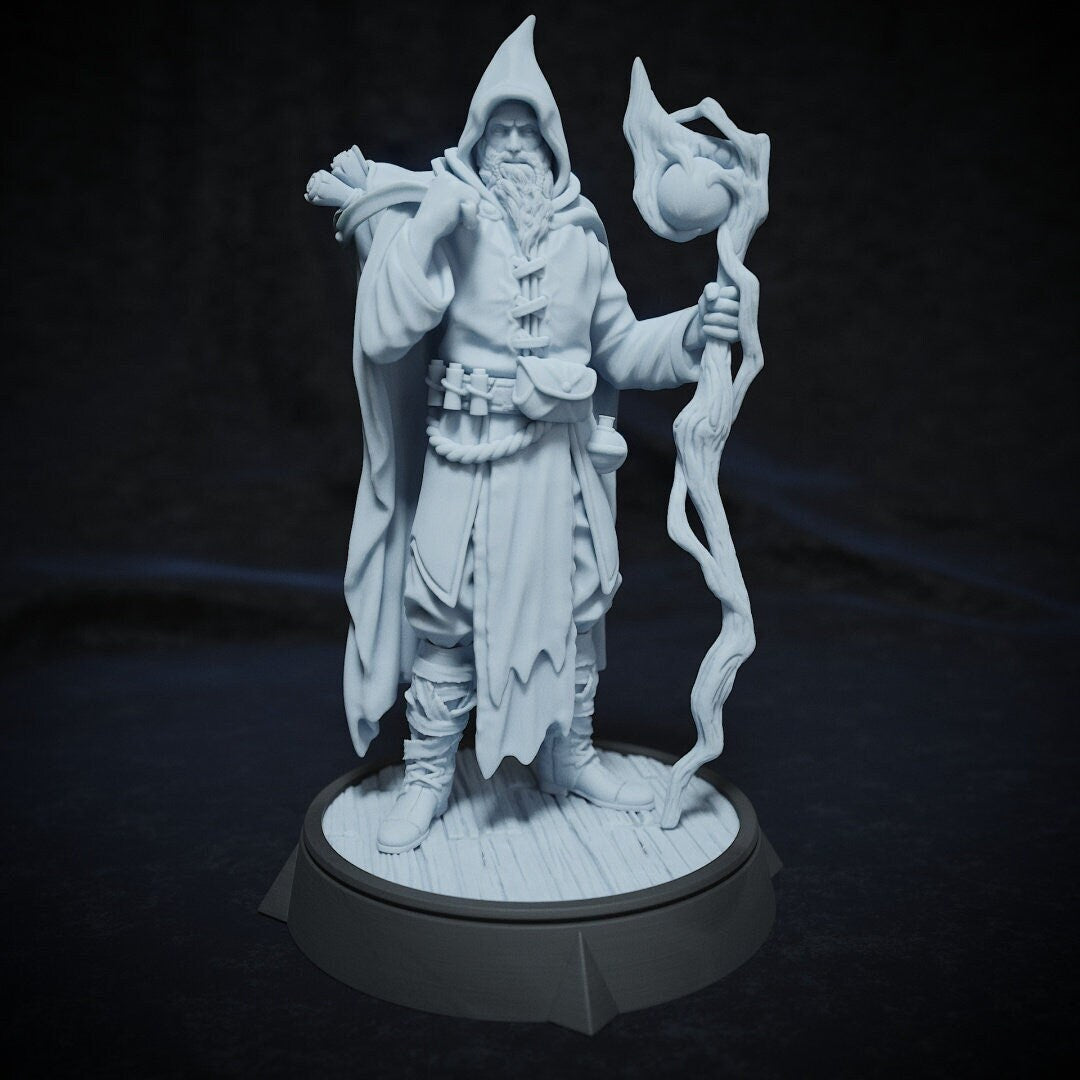 Karadin Genly, Wizard Druid | Tabletop, Display Scale, Bust | TTRPG D&D Miniature | Cripta Studios