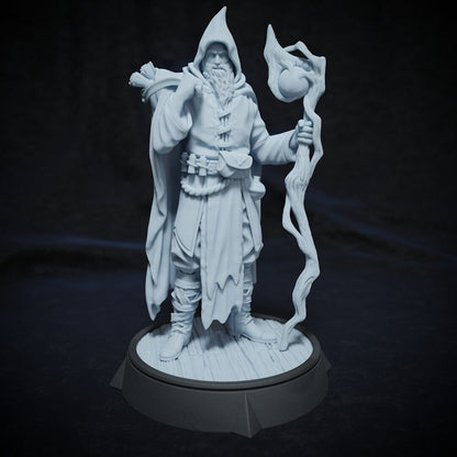 Karadin Genly, Wizard Druid | Tabletop, Display Scale, Bust | TTRPG D&D Miniature | Cripta Studios