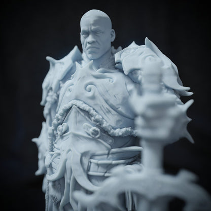 Kolen Lightbringer, Human Aasimar Paladin | Tabletop, Display Scale, Bust | TTRPG D&D Miniature