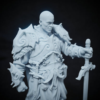 Kolen Lightbringer, Human Aasimar Paladin | Tabletop, Display Scale, Bust | TTRPG D&D Miniature