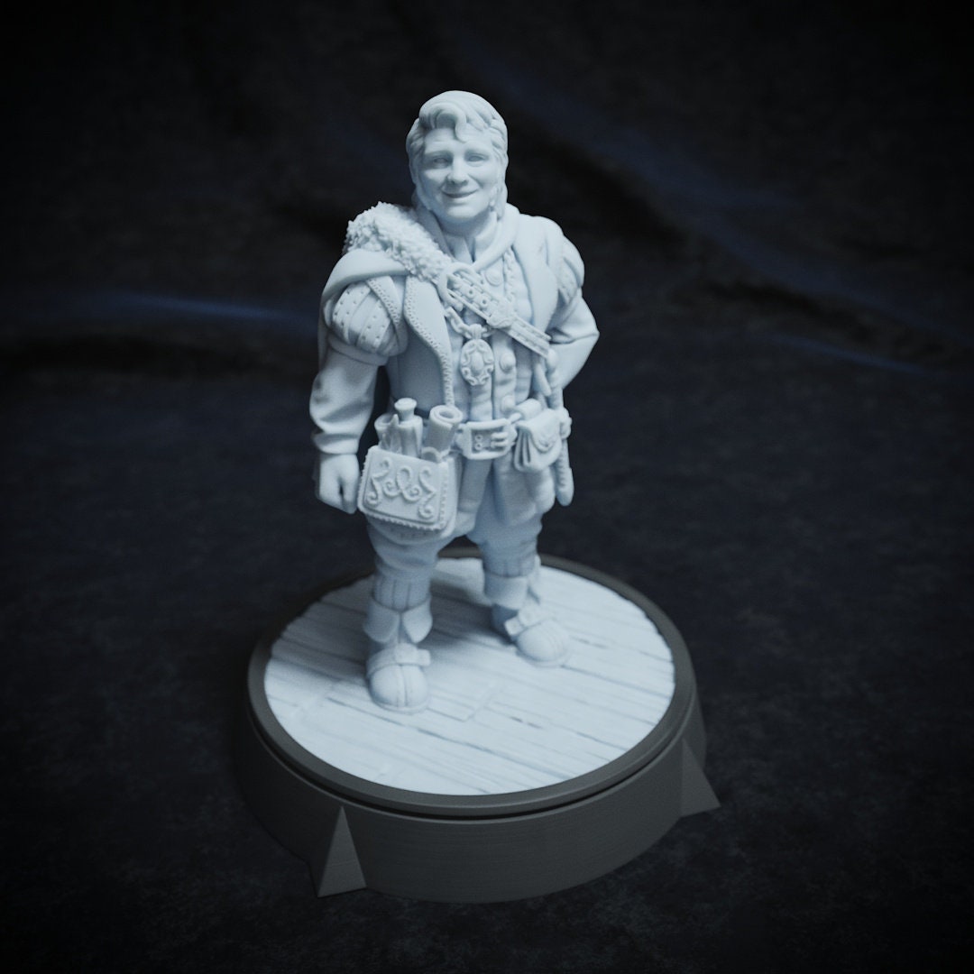 Longo Proudrock and Moga, Halfling | Tabletop Scale | TTRPG D&D Miniature | Cripta Studios