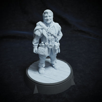 Longo Proudrock and Moga, Halfling | Tabletop Scale | TTRPG D&D Miniature | Cripta Studios