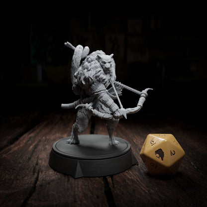 Zakatt Hallam, Tabaxi Ranger | Tabletop, Display Scale, Bust | TTRPG D&D Miniature | Cripta Studios