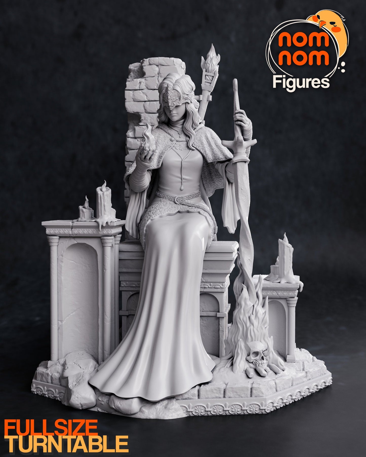 Fire Protecting Maiden | Resin Garage Kit Figure Video Game Fan Art | Nomnom Figures