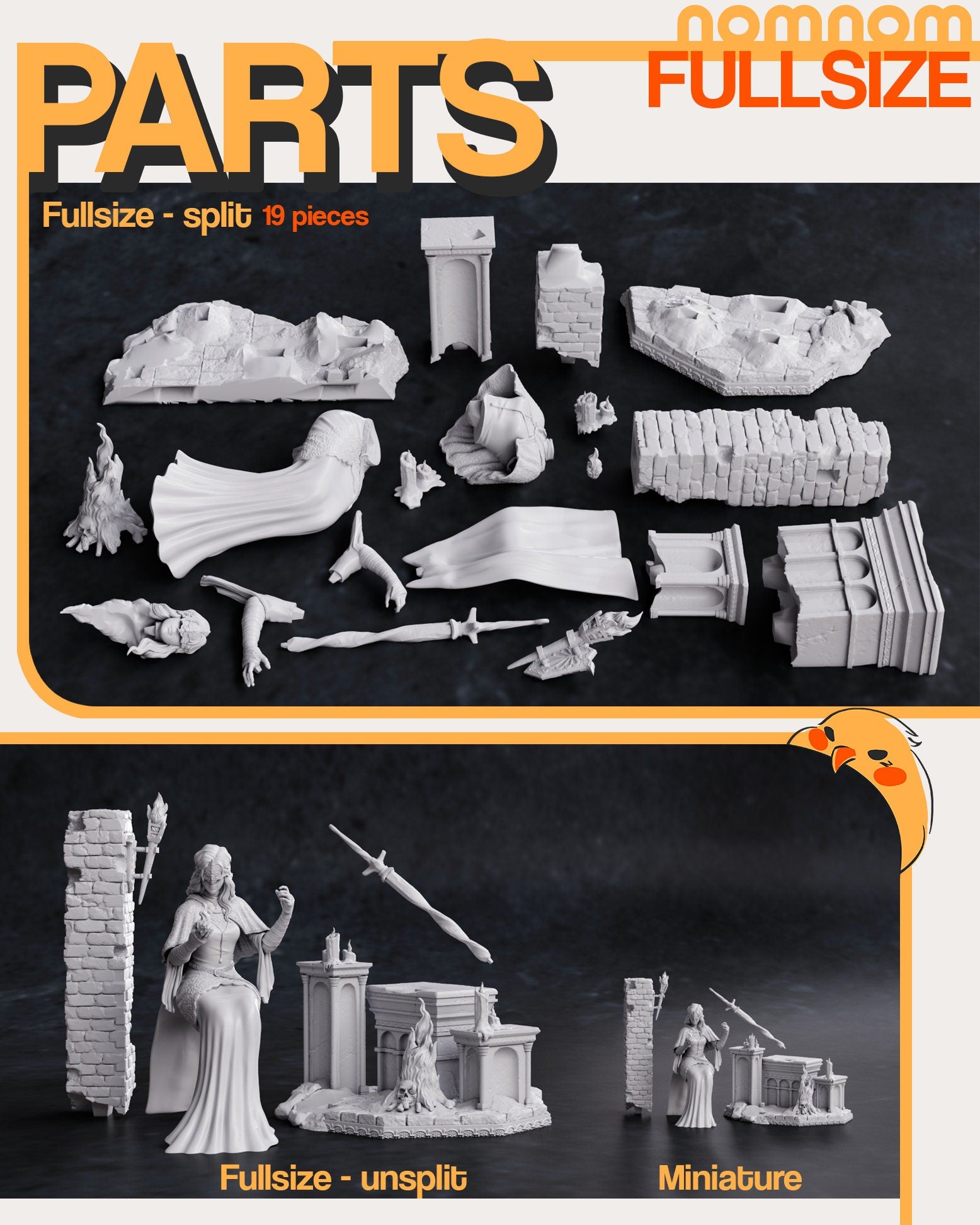 Fire Protecting Maiden | Resin Garage Kit Figure Video Game Fan Art | Nomnom Figures