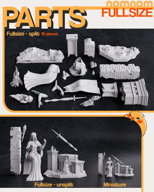 Fire Protecting Maiden | Resin Garage Kit Figure Video Game Fan Art | Nomnom Figures