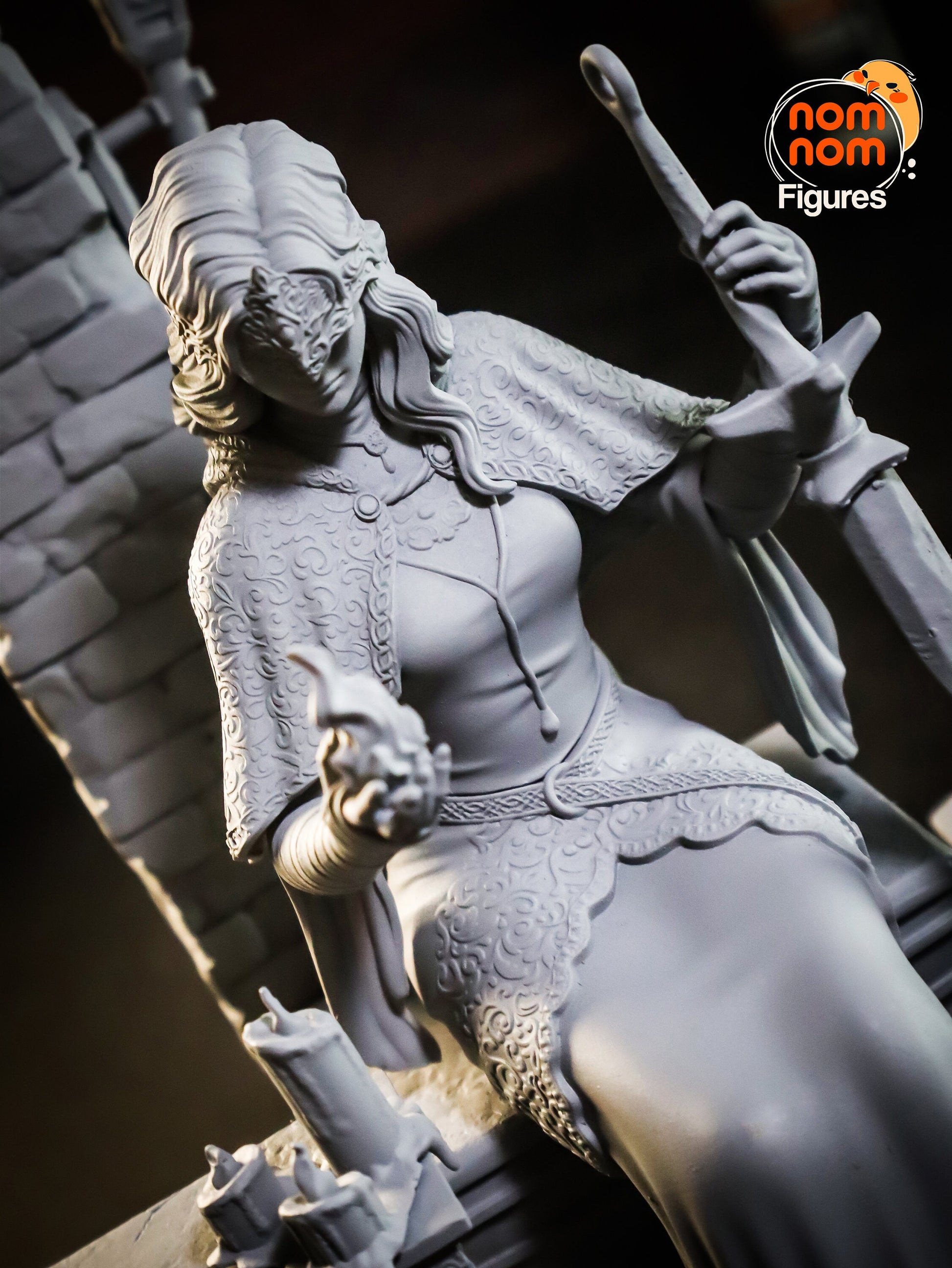 Fire Protecting Maiden | Resin Garage Kit Figure Video Game Fan Art | Nomnom Figures